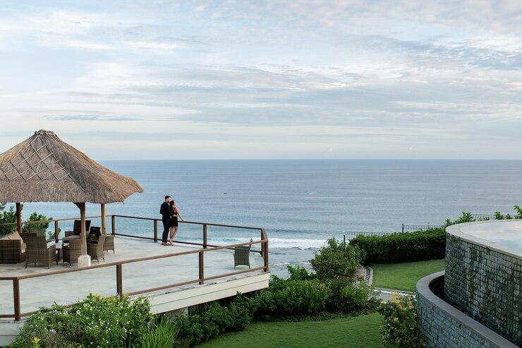 Coastal view, showcasing the potential of Thuja evergreens.