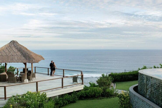 Coastal view, showcasing the potential of Thuja evergreens.